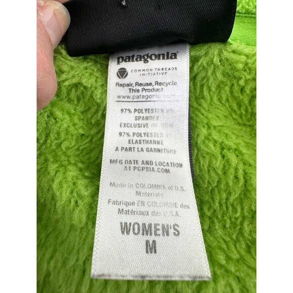 Patagonia R2 Fleece Jacket Bright Neon Green Full Zip Polartec Womens Medium - Picture 10 of 13